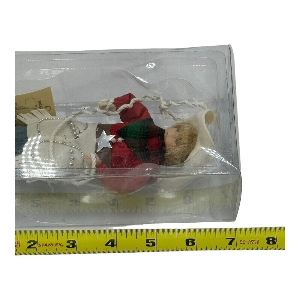 Vtg Kurt S Adler Cowboy Ornament Crepe Paper Porcelain Jocelyn Mostrom Christmas